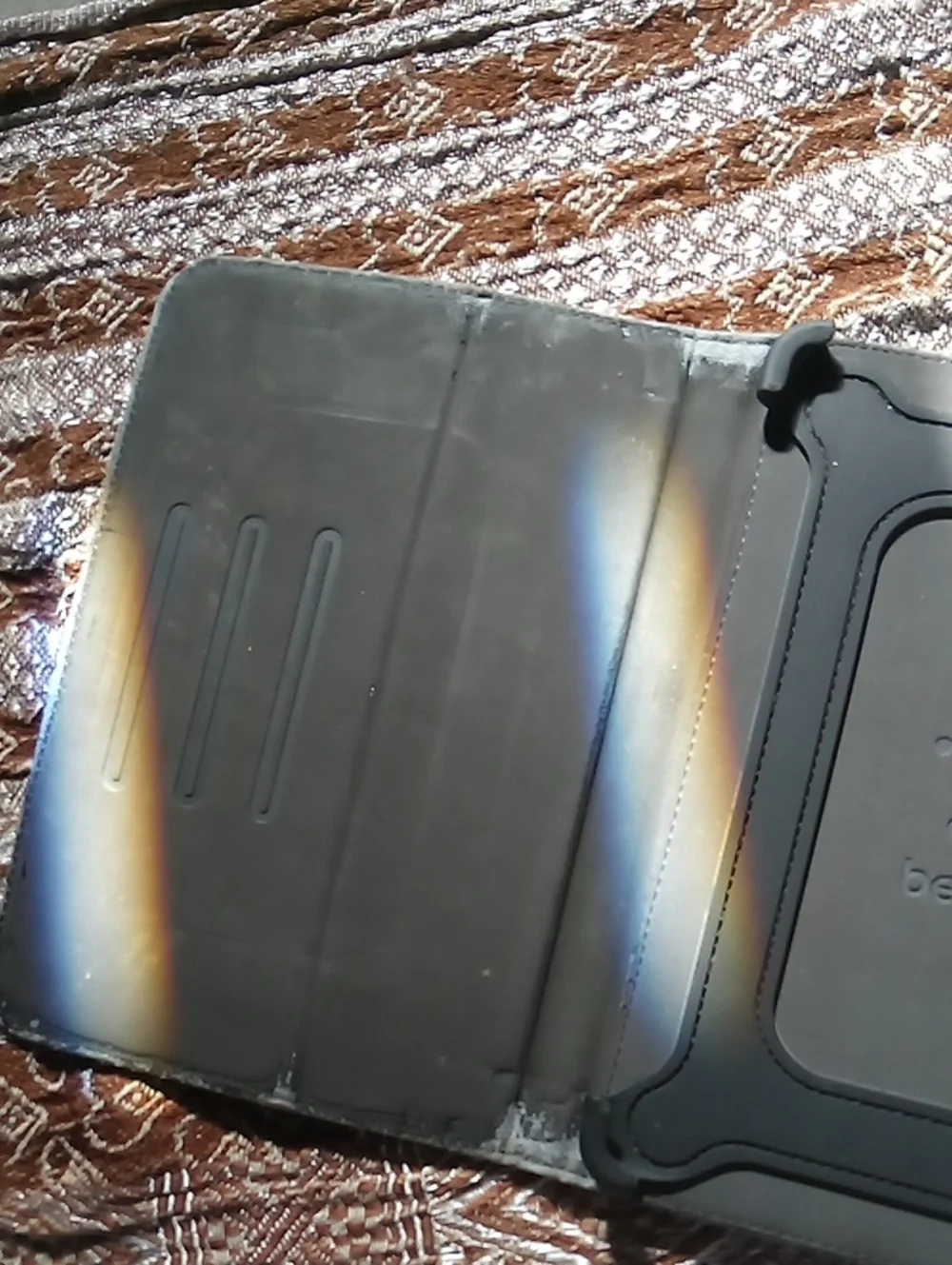 Gray Men's Folio Tablet Case with Strap Closure
